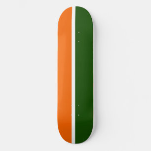 Sinaasappel Wit Groen Plain Kleur Block Design Persoonlijk Skateboard