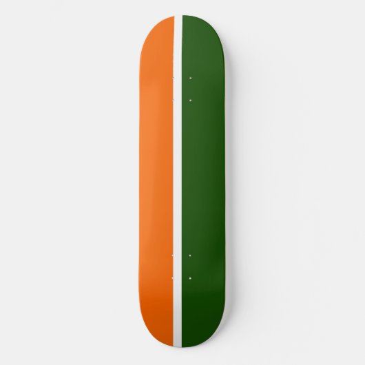 Sinaasappel Wit Groen Plain Kleur Block Design Persoonlijk Skateboard (Voorkant)