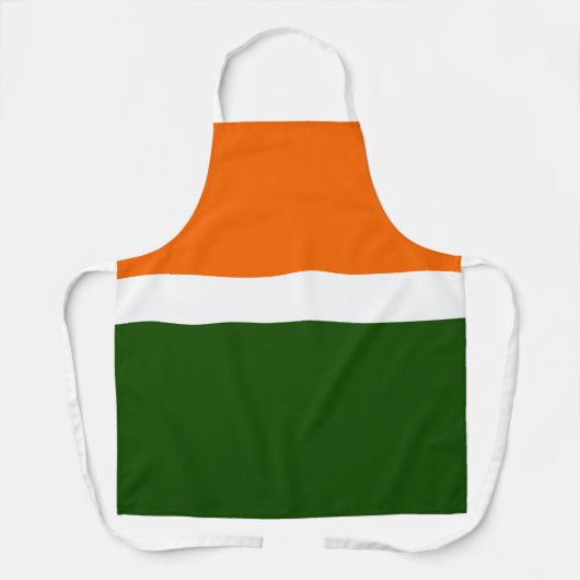 Sinaasappel Wit Groen Plain Kleur Block Design Schort (Voorkant)
