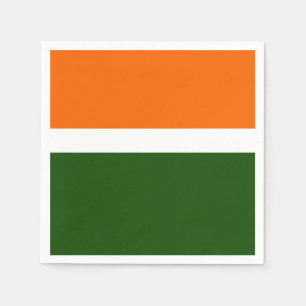 Sinaasappel Wit Groen Plain Kleur Block Design Servet