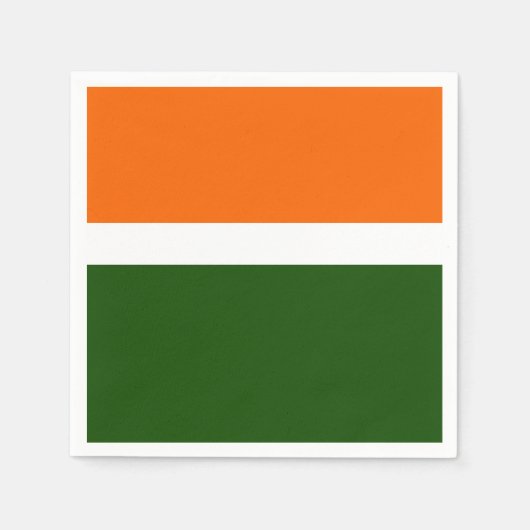 Sinaasappel Wit Groen Plain Kleur Block Design Servet (Voorkant)