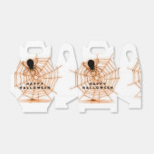 Sinaasappel & Wit Halloween Spin Web Favor Box Bedankdoosjes (Uitgevouwen)