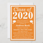 Sinaasappel Wit Klasse van 2024 Afstuderen Foto Kaart (Voorkant)