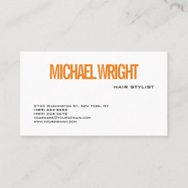 Sinaasappel Wit Modern Plain Eenvoudige Minimalist Visitekaartje