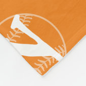 Sinaasappel & Wit Nieuwigheid Honkbal Fleece Deken (Hoek)