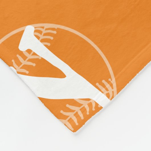 Sinaasappel & Wit Nieuwigheid Honkbal Fleece Deken (Hoek)