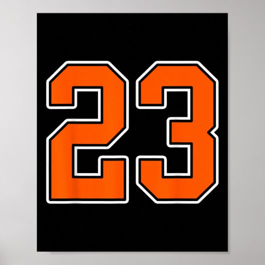 Sinaasappel Wit Nummer 23 Jersey Speler Uniform #2 Poster (Voorkant)