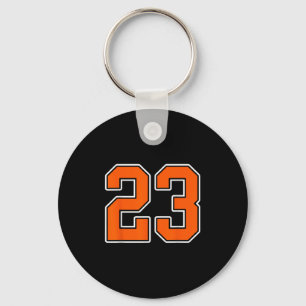 Sinaasappel Wit Nummer 23 Jersey Speler Uniform #2 Sleutelhanger