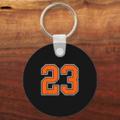 Sinaasappel Wit Nummer 23 Jersey Speler Uniform #2 Sleutelhanger (Voorkant)