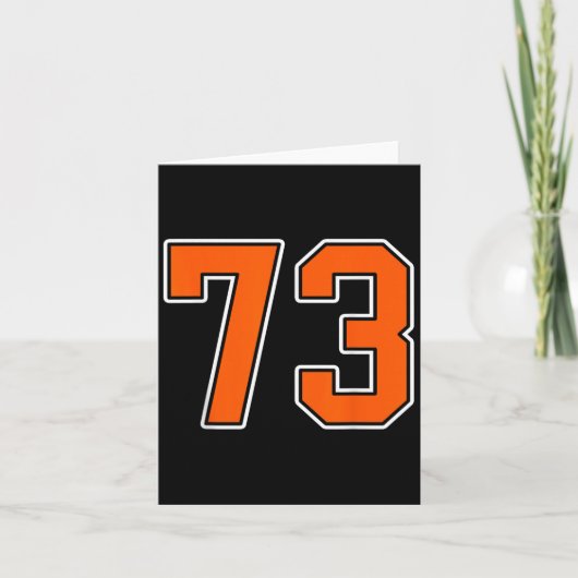 Sinaasappel Wit Nummer 73 Jersey Speler Uniform #7 Kaart (Voorkant)
