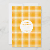 Sinaasappel & Wit Plaid Gingham Happy Holiday (Voorkant)