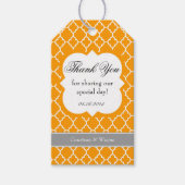 Sinaasappel wit quatrefoil bruiloft dank u Label Cadeaulabel (Voorkant)