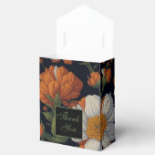 Sinaasappel wit sierlijke retro bloemen Bedankdoosjes (Geopend)