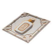 Sinaasappel Wit SPF 50 Sun Cream Beach House Badka Tegeltje (Zijkant)