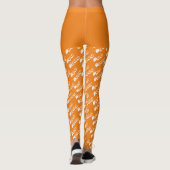 Sinaasappel Wit Spooky Schattige Boo Halloween Kos Leggings (Achterkant)