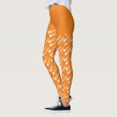 Sinaasappel Wit Spooky Schattige Boo Halloween Kos Leggings (Links)