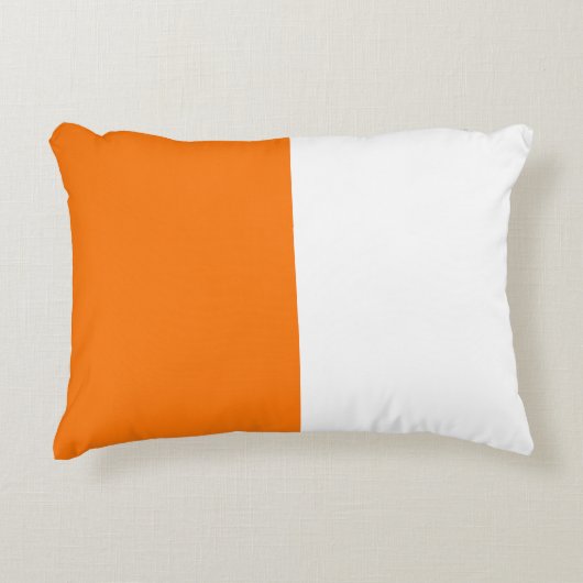 Sinaasappel Wit Twee kleuren Tone Half Split Accent Kussen (Voorkant)