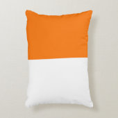 Sinaasappel Wit Twee kleuren Tone Half Split Accent Kussen (Voorkant(Verticaal))