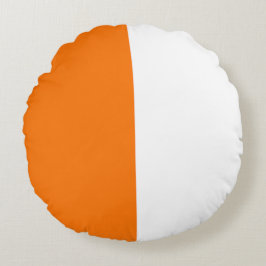 Sinaasappel Wit Twee kleuren Tone Half Split Rond Kussen