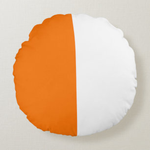 Sinaasappel Wit Twee kleuren Tone Half Split Rond Kussen