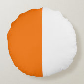 Sinaasappel Wit Twee kleuren Tone Half Split Rond Kussen (Achterkant)