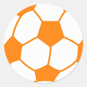 Sinaasappel & Wit Voetbal Ronde Sticker