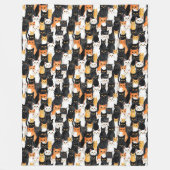 Sinaasappel Wit Zwart Katten Fleece Deken (Voorkant)