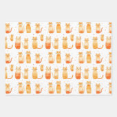 Sinaasappel Wit Zwart Katten Medium Gift Bag Inpakpapier Vel (Voorkant 3)