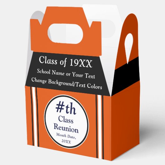 Sinaasappel, Wit, Zwart, Klasse Reünie gunstboxen Bedankdoosjes (Geopend)