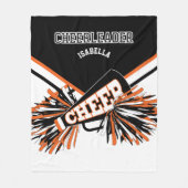 Sinaasappel, Wit & Zwart - Voor een Cheerleader 📣 Fleece Deken (Voorkant)