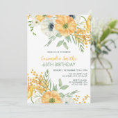 Sinaasappel & Witte Anemone Bloemen Verjaardag Kaart (Staand voorkant)