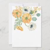 Sinaasappel & Witte Anemone Groen Verjaardag Kaart (Achterkant)