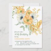 Sinaasappel & Witte Anemone Lente Bloemen Verjaard Kaart (Voorkant)