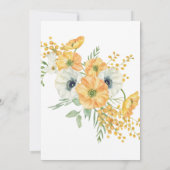 Sinaasappel & Witte Anemone Lente Bloemen Verjaard Kaart (Achterkant)