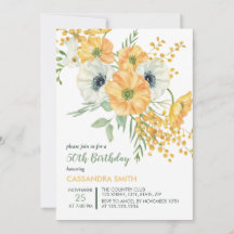 Sinaasappel & Witte Anemone Lente Bloemen Verjaard