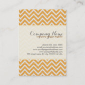 Sinaasappel & Witte Chevron Patroon Linnen Textuur Visitekaartje (Achterkant)
