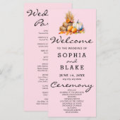 Sinaasappel & witte pompoenen Herfst roze bruiloft (Voorkant / Achterkant)