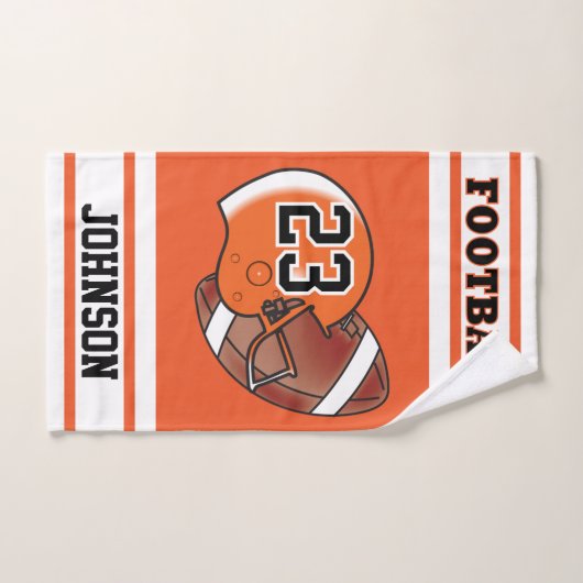 Sinaasappel & Witte Streep Football Jersey Handdoek (Handdoek)