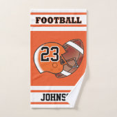 Sinaasappel & Witte Streep Football Jersey Handdoek (Handdoek)