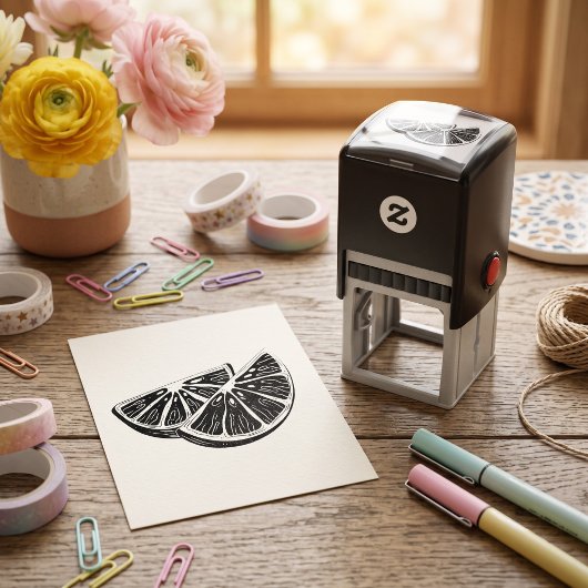 Sinaasappel Zelfinktende Stempel