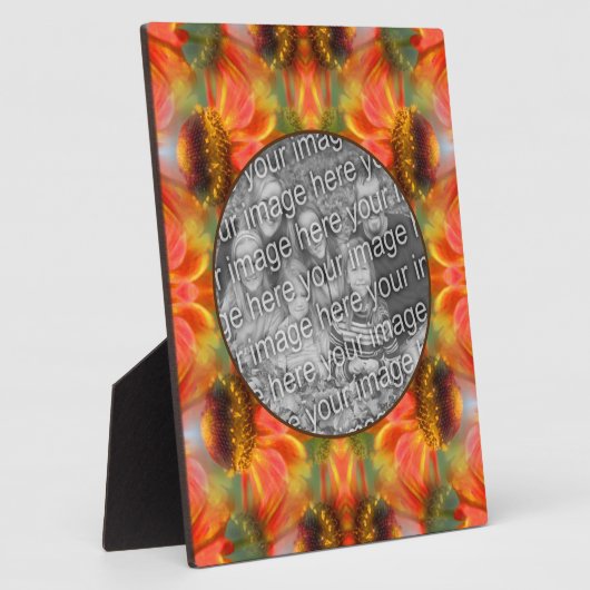 Sinaasappel Zinnia Flower Creëer Uw eigen foto Fotoplaat (Zijkant)