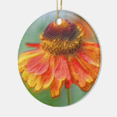 Sinaasappel Zinnia Pencil Art Flower Ornament (Links)