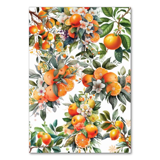 Sinaasappel zomerbruiloft kaart (Achterkant)