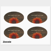 Sinaasappel Zonnebloem & Barnwood Bruiloft Sticker (Vel)