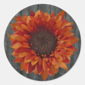 Sinaasappel Zonnebloem & Barnwood Sticker (Voorkant)
