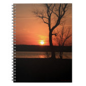 Sinaasappel Zonsondergang en Bomen Notitieboek (Voorkant)