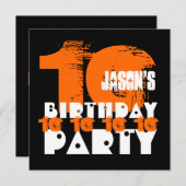 SINAASAPPEL ZWART 10e Verjaardagsfeest 10 Jaar Oud Kaart (Voorkant / Achterkant)