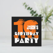 SINAASAPPEL ZWART 10e Verjaardagsfeest 10 Jaar Oud Kaart (Staand voorkant)