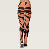 Sinaasappel Zwart Abstract Zebra Print Vrouwen Leg Leggings (Achterkant)