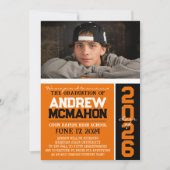 Sinaasappel & Zwart Afstuderen foto aankondiging (Voorkant)